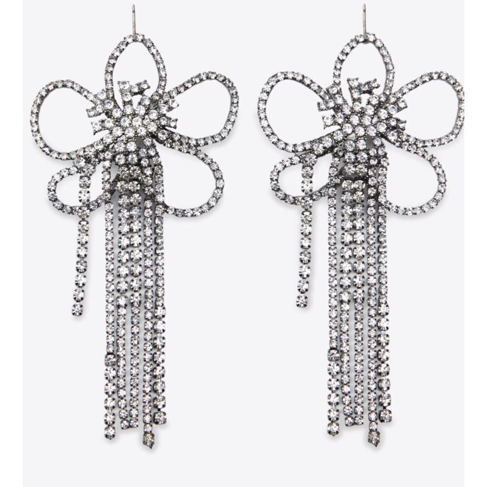 Zara Rhinestone Jewel Floral Earrings 59$